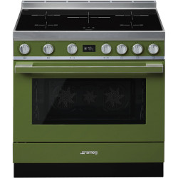 Варочные центры SMEG/ Portofino, Отдельностоящий варочный центр, 90*60 см, оливковый
