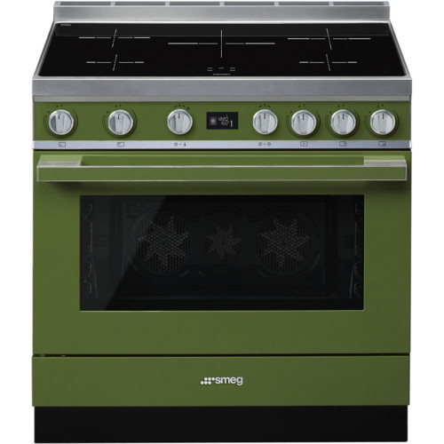 Варочные центры SMEG/ Portofino, Отдельностоящий варочный центр, 90*60 см, оливковый