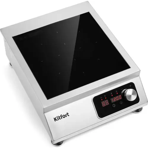 Плита Индукционная Kitfort КТ-143 серебристый/черный стеклокерамика (настольная)