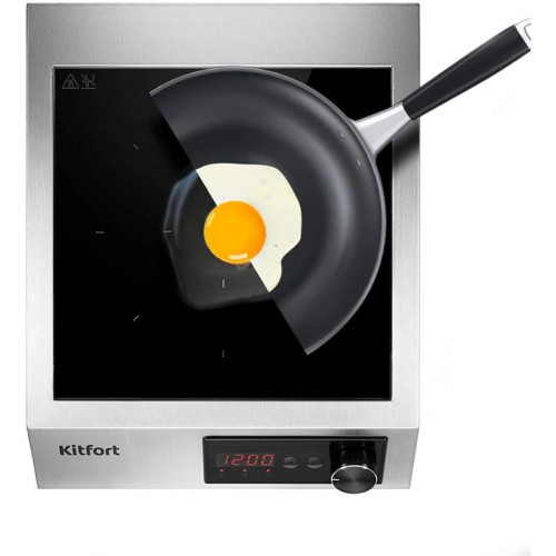 Плита Индукционная Kitfort КТ-142 серебристый/черный стеклокерамика (настольная)