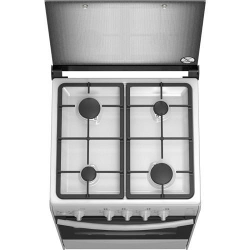 Плита Газовая Darina 1B1 GM 441 008 W белый/черный (стеклянная крышка) реш.чугун