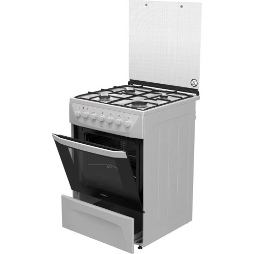 Плита Комбинированная Darina 1D КM 141 308 W белый/черный (стеклянная крышка) реш.сталь