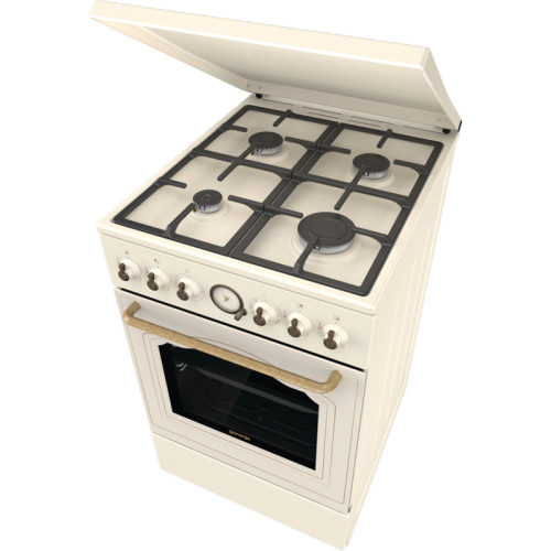 Тип плиты: газовая, Тип варочной поверхности: газовая, Цвет: бежевый, Гриль: Есть, Ширина, см: 50