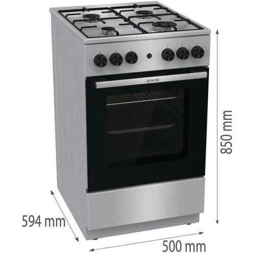 Плита Газовая Gorenje GGI5A21XJ серебристый (без крышки) реш.сталь