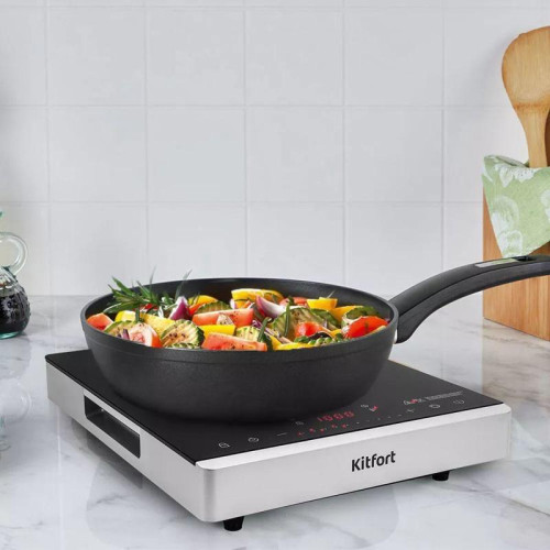 Плита Инфракрасная Kitfort КТ-146 черный/серебристый стеклокерамика (настольная)