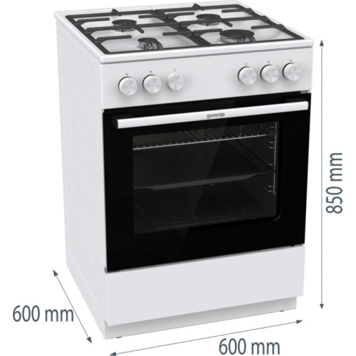 Плита Газовая Gorenje GG6A10WFFM белый (без крышки) реш.сталь