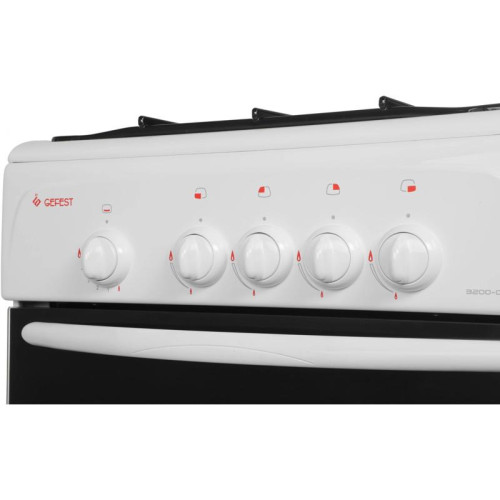 Плита Газовая Gefest ПГ 3200-08 К33 белый/черный (без крышки) реш.сталь