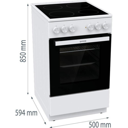 Плита Электрическая Gorenje GEC5A12WG-B белый стеклокерамика (без крышки)