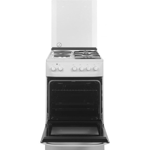 Плита Комбинированная Darina 1D KM 241 337 W белый/черный (стеклянная крышка) реш.сталь