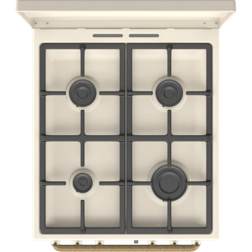 Тип плиты: газовая, Тип варочной поверхности: газовая, Цвет: бежевый, Гриль: Есть, Ширина, см: 50