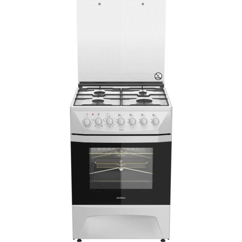 Плита Комбинированная Darina 1D КM 141 308 W белый/черный (стеклянная крышка) реш.сталь