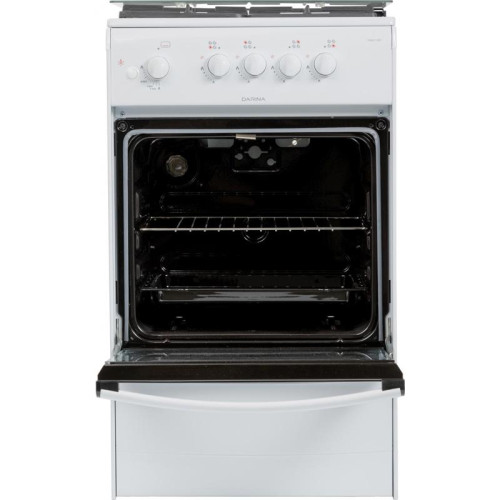 Плита Газовая Darina 1B1 GM 441 008 W белый/черный (стеклянная крышка) реш.чугун