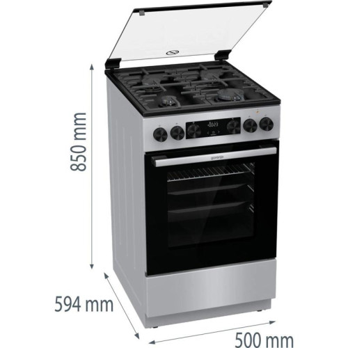 Плита Комбинированная Gorenje GK5C41SF серый (стеклянная крышка) реш.чугун