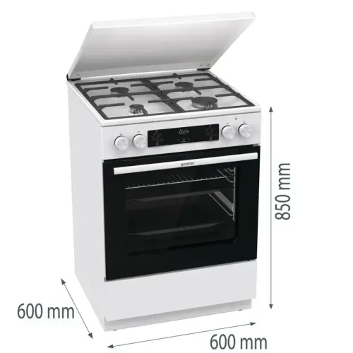 Плита Комбинированная Gorenje GKS6C71WF белый (металлическая крышка) реш.чугун Плита Комбинированная Gorenje GKS6C71WF белый (металлическая крышка) реш.чугун