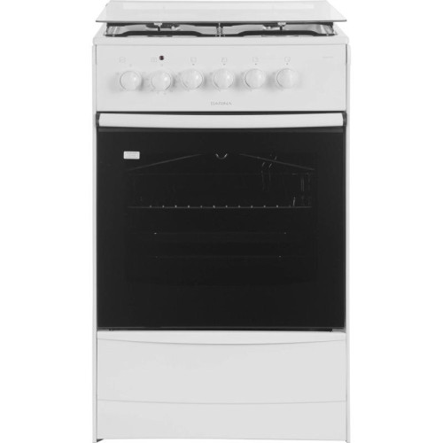 Плита Газовая Darina 1B KM 441 306 W белый/черный (стеклянная крышка) реш.сталь