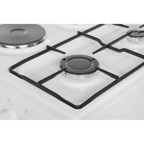 Плита Комбинированная Darina 1D KM 241 337 W белый/черный (стеклянная крышка) реш.сталь