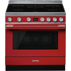 Варочные центры SMEG/ Portofino, Отдельностоящий варочный центр, 90*60 см, красный