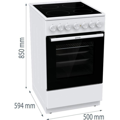 Плита Электрическая Gorenje GEC5B41WG белый стеклокерамика (без крышки)
