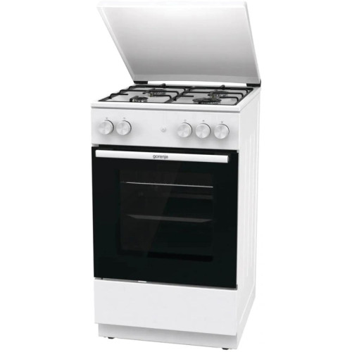 Плита Газовая Gorenje GG5A14WJ белый (металлическая крышка) реш.сталь Плита Газовая Gorenje GG5A14WJ белый (металлическая крышка) реш.сталь