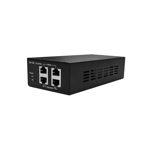 PoE-инжектор Gigabit Ethernet на 2 порта. Соответствует стандартам PoE IEEE 802.3af/at. Автоматическое определение PoE устройств. Мощность PoE на порт - до 30W. Суммарная мощность PoE - до 60W. Вх. - 2 x RJ45 (10/100/1000 Base-T), вых. - 2 x RJ45(10/100/1