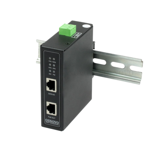 Инжектор/ OSNOVO Midspan-1/903X(Booster) Промышленный PoE-инжектор 10G Ethernet на 90W с бустером напряжения. Соответствует стандартам PoE IEEE 802.3af/at/bt. Автоматическое определение PoE устройств. Мощность PoE - до 90W. Поддержка скорости 10/100/1000/