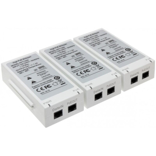 Гигабитный РОЕ инжектор для PTZ видеокамер Dahua мощностью 60W 0макс. расстояние до 300м возможность подключения 3-х IP видеокамер совместаная работа с PFT1300