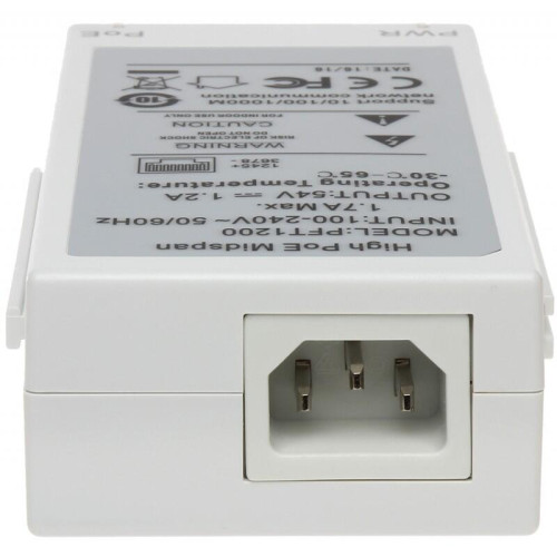 Гигабитный РОЕ инжектор для PTZ видеокамер Dahua мощностью 60W 0макс. расстояние до 300м возможность подключения 3-х IP видеокамер совместаная работа с PFT1300