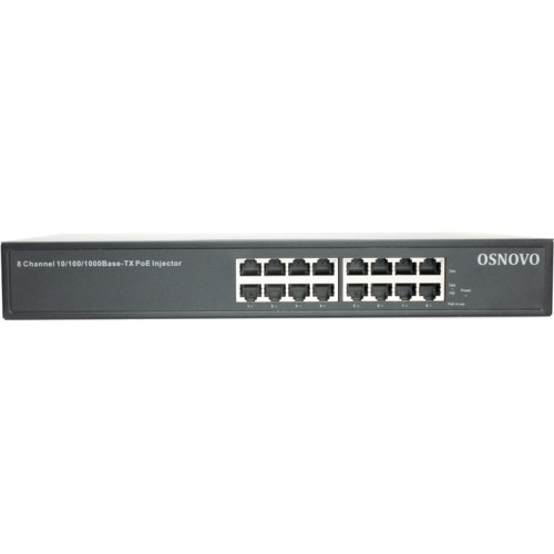 Инжектор/ OSNOVO PoE-инжектор Gigabit Ethernet на 8 портов, PoE на порт - до 30W, суммарно до 150W