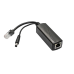 PoE-сплиттер Fast Ethernet. Соответствует стандартам PoE IEEE 802.3af. Предназначен для питания оконечных сетевых устройств, не поддерживающих PoE. Порты: вх. - RJ45(10/100 Base-T, IEEE 802.3af), вых. - кабель RJ45(10/100 Base-T)/штекер 5.5x2.1мм. Входное