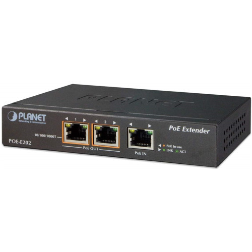 PoE расширитель/ PLANET 1-Port 802.3at PoE+ to 2-Port 802.3af/at Gigabit PoE Extender