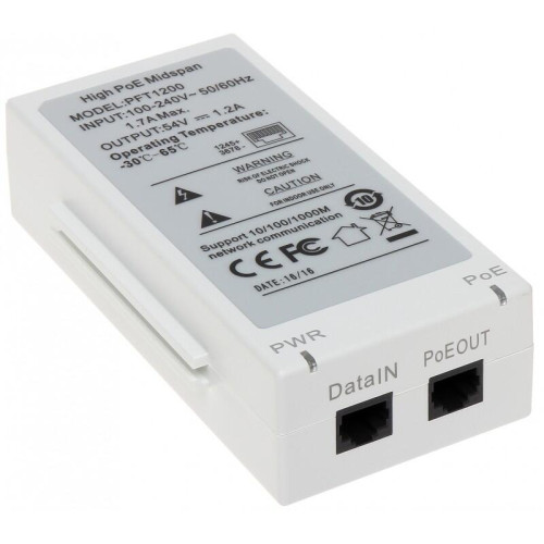 Гигабитный РОЕ инжектор для PTZ видеокамер Dahua мощностью 60W 0макс. расстояние до 300м возможность подключения 3-х IP видеокамер совместаная работа с PFT1300