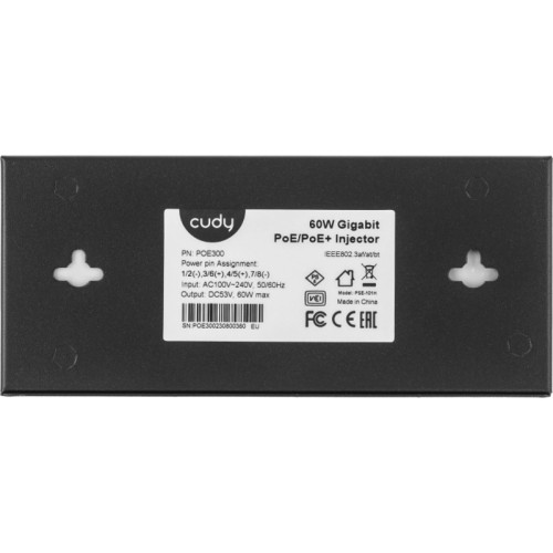 Инжектор/ 60W Gigabit PoE+/PoE Injector