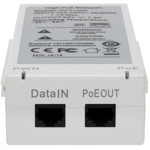 Гигабитный РОЕ инжектор для PTZ видеокамер Dahua мощностью 60W 0макс. расстояние до 300м возможность подключения 3-х IP видеокамер совместаная работа с PFT1300