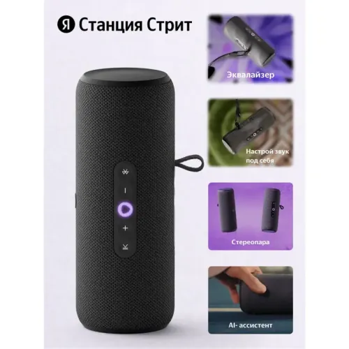 Яндекс Станция Стрит с Алисой, модель YNDX-00030BLK/ Умная портативная колонка Яндекс Станция Стрит с Алисой, модель YNDX-00030BLK (черный)