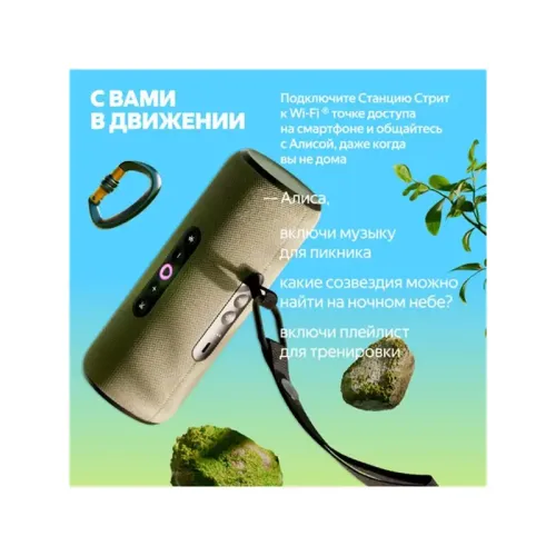 Яндекс Станция Стрит с Алисой, модель YNDX-00030GRN/ Умная портативная колонка Яндекс Станция Стрит с Алисой, модель YNDX-00030GRN (зеленый)