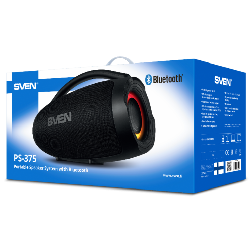 АС SVEN PS-375, черный, акустическая система (60 Вт, TWS, Bluetooth, USB, 4500мА*ч) АС SVEN PS-375, черный, акустическая система (60 Вт, TWS, Bluetooth, USB, 4500мА*ч)