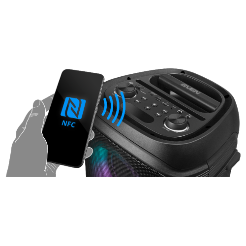 АС SVEN PS-800, черный, акустическая система  (100 Вт, TWS, Bluetooth, FM, USB, microSD, LED-дисплей, 4400мА*ч)