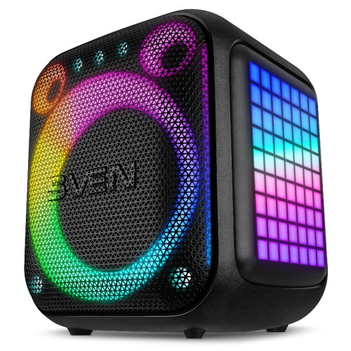 SVEN PS-880, черный, акустическая система 1.0, мощность 110 Вт (RMS), Bluetooth, FM, USB, microSD, LED-дисплей, встроенный аккумулятор SVEN PS-880, черный, акустическая система 1.0, мощность 110 Вт (RMS), Bluetooth, FM, USB, microSD, LED-дисплей, встроенный аккумулятор