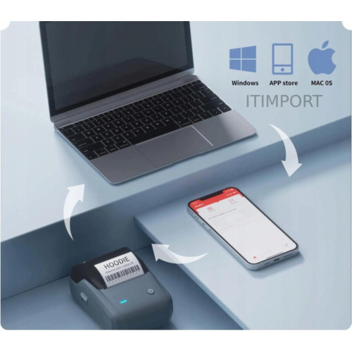 Термопринтер Niimbot B1 (1746799) 203dpi 50мм/с/USB/BT для печ.этик. голубой