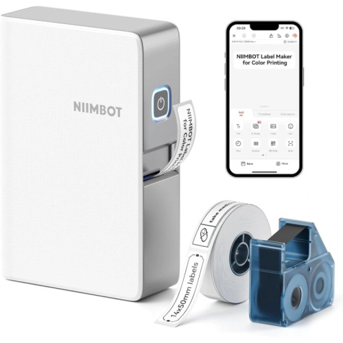 Термопринтер Niimbot N1 (1746888) 203dpi 40мм/с/USB/BT для печ.этик. белый