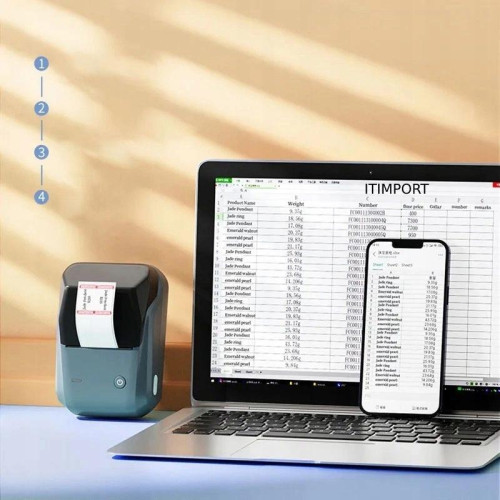 Термопринтер Niimbot B1 (1746799) 203dpi 50мм/с/USB/BT для печ.этик. голубой