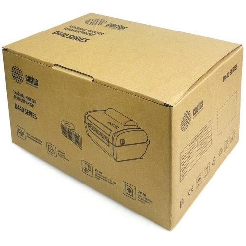 Термопринтер Cactus CS-TP-D440UB 203dpi 160мм/с/USB/BT для печ.этик. черный