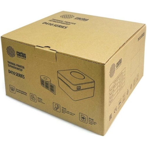 Термопринтер Cactus CS-TP-D410UB 203dpi 160мм/с/USB/BT для печ.этик. черный