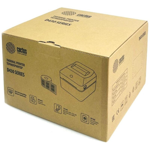 Термопринтер Cactus CS-TP-D430UB 203dpi 160мм/с/USB/BT для печ.этик. черный