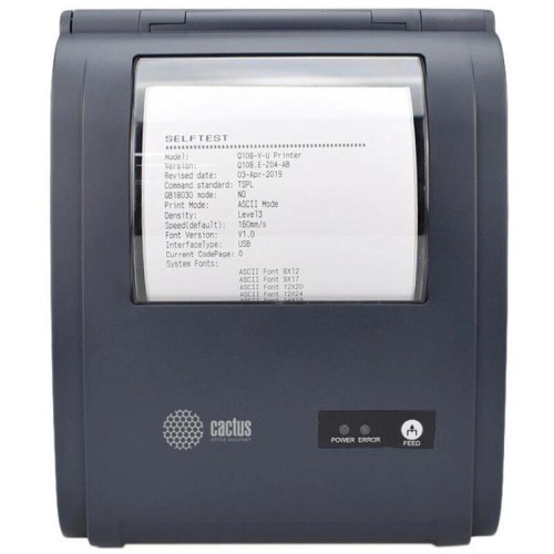 Термопринтер Cactus CS-TP-D440UB 203dpi 160мм/с/USB/BT для печ.этик. черный