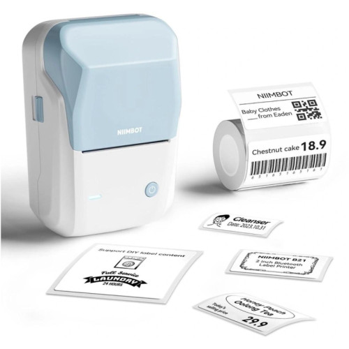 Термопринтер Niimbot B1 (1746797) 203dpi 50мм/с/USB/BT для печ.этик. голубой