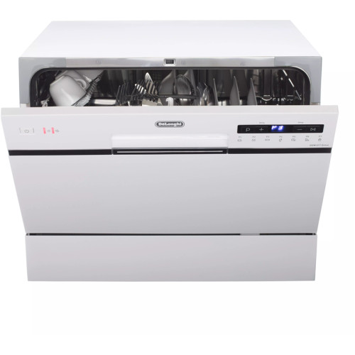 Посудомоечная машина Delonghi/ Панель управления из акрилата, Вместимость: 6 комплектов, А++, Управление: электронное, Расход воды: 7 л, Уровень шума: 49 дБ, Скрытый нагревательный элемент, Самоочищающийся фильтр, Лоток для столовых приборов, Количество п