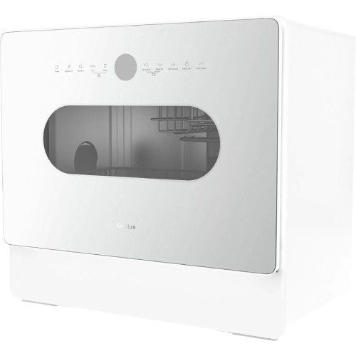 Компактная посудомоечная машина EVELUX, 5 комплектов, 7 программ, 2 корзины, подсветка камеры, LED индикаторы, отложенный старт 1-24 ч, стандартный двигатель, сенсорное управление, энергоэффективность А+, цвет белый