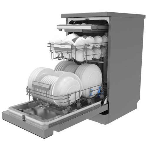 Посудомоечная машина Midea/ Посудомоечная машина Midea, отдельностоящая, 45 см, 10 компл., 3 корзины, 3-я корзина Infinity, А++/A/A, сенсорное управление, дисплей, панель из стекла, 6+4 программ (Авто программа), функция усиленной мойки (Power Wash), функ