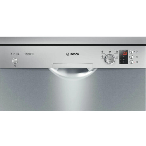 Посудомоечная машина BOSCH SMS25AI05E Serie 2, Отдельностоящая посудомоечная машина 60см., Silence; цвет:нержавеющая сталь; Класс A-A-A; уровень шума 52 дБ; 5 прогр.: Нормальная 65°, Эко 50°, 1-часовая 65°, Предварительное ополаскивание; 1 спец.ф-ция: 1/2